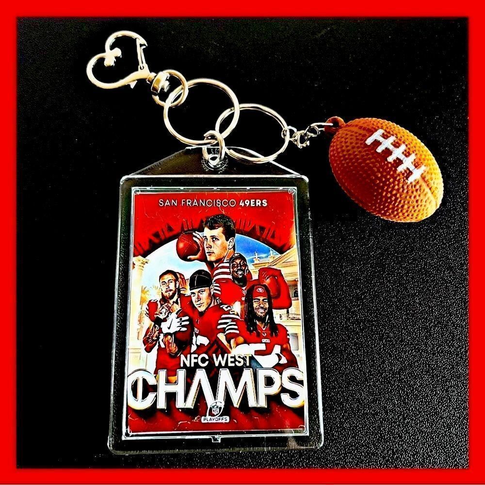 🏈 NWT. NWC West Champs. SF 49ers Football Keychain. Perfect gift.​